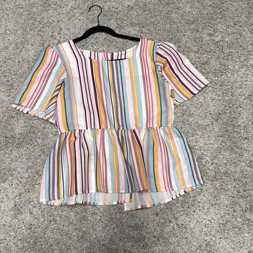 Colorful peplum women’s top.